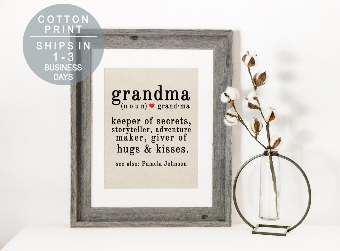 Grandma Dictionary Definition Heartfelt Family Quote Poster Gift
