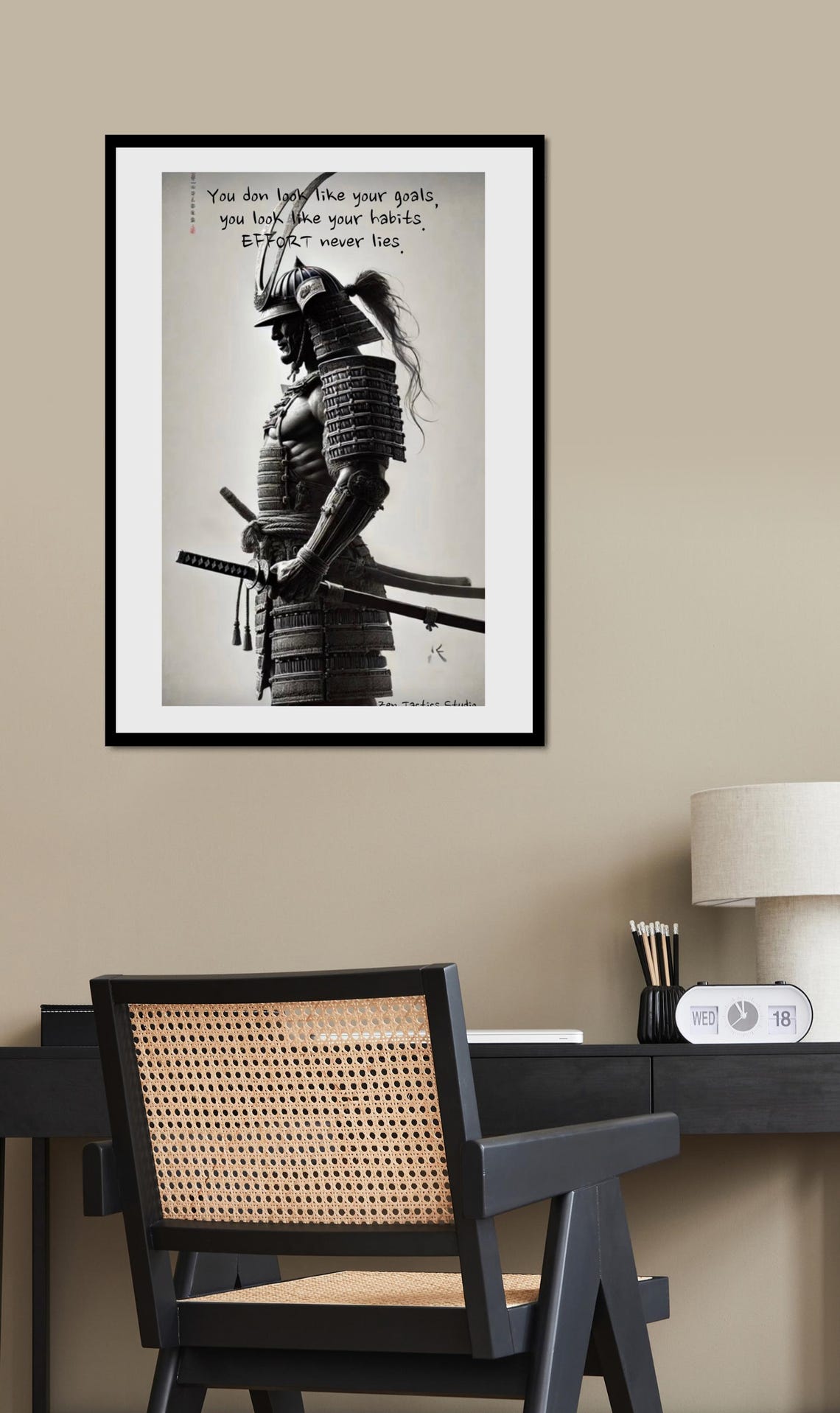 Armored Samurai Effort Never Lies Habits Over Goals Quote Poster