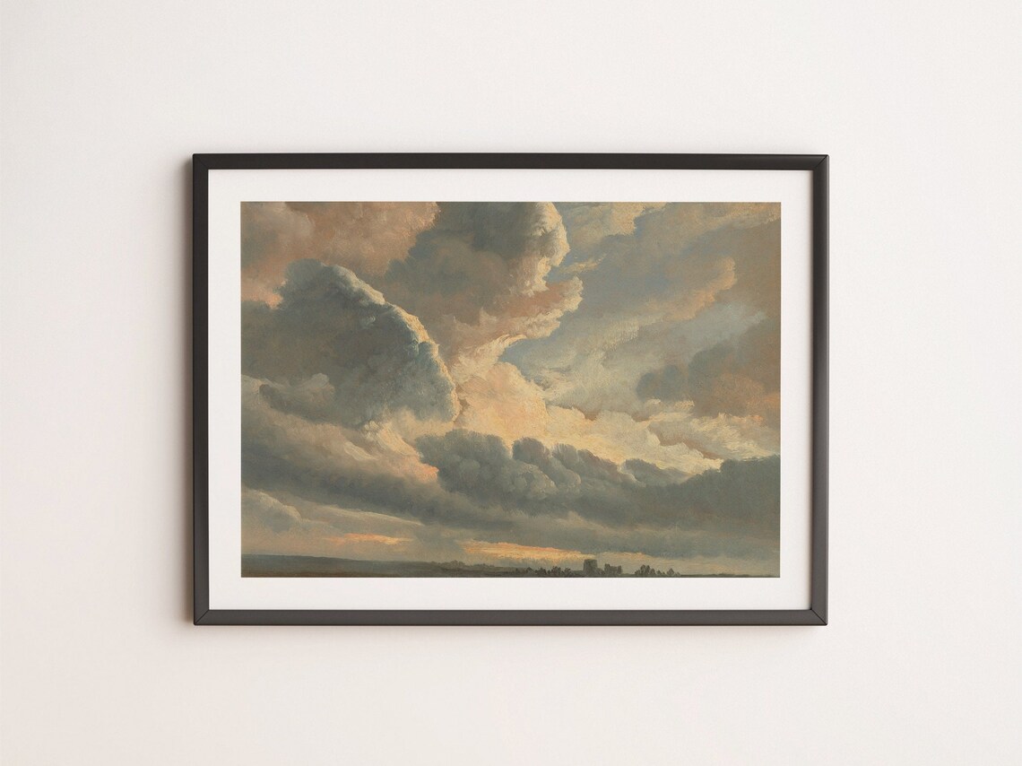 Clouds At Sunset Vintage Sky Landscape Art Print - Image 4