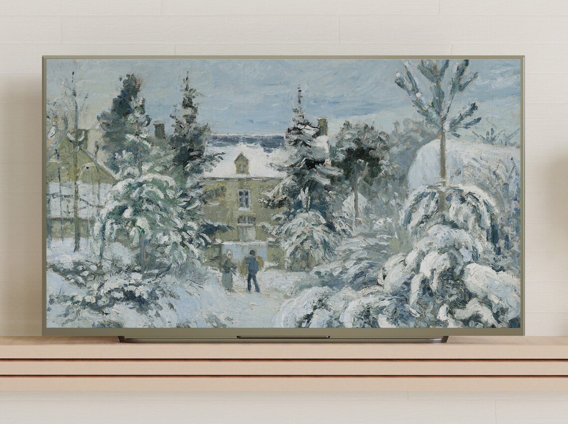 Winter Landscape Vintage Art Print, Snowy Tree Scene - Image 3
