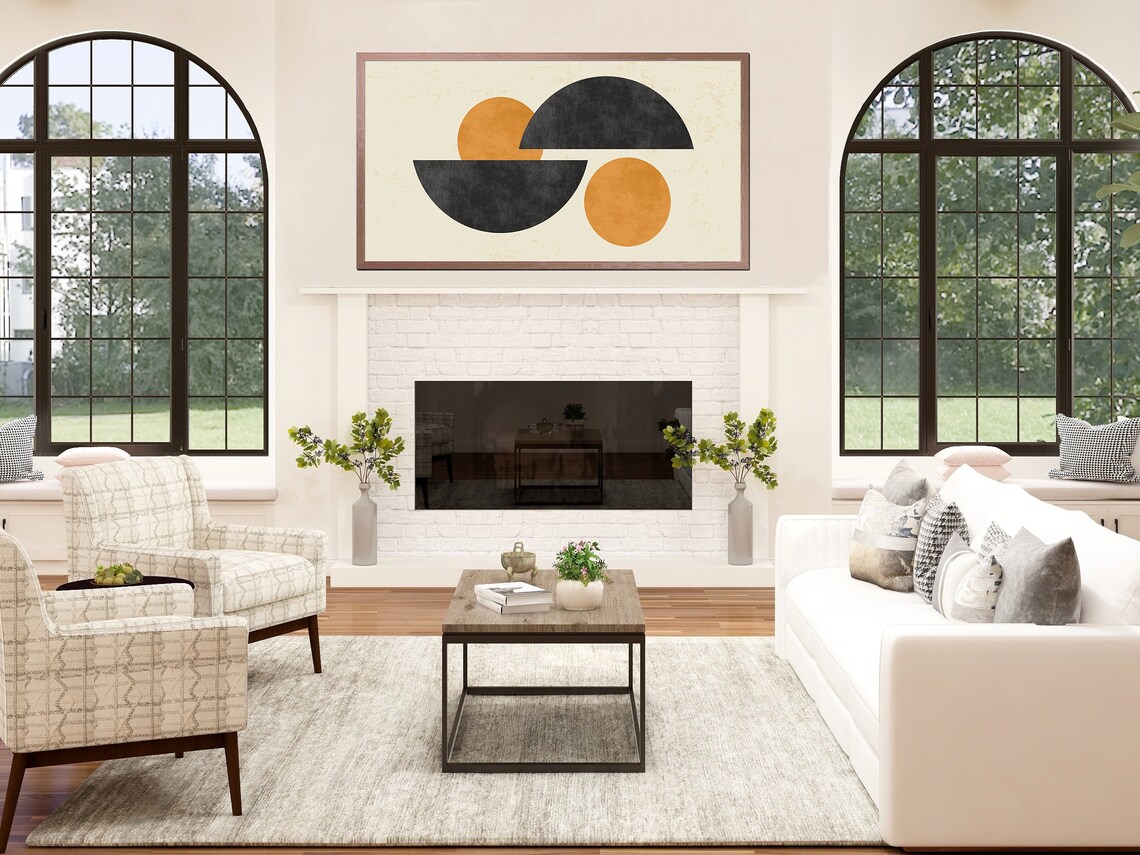 Mid Century Modern Shapes Abstract Art Print - Image 2