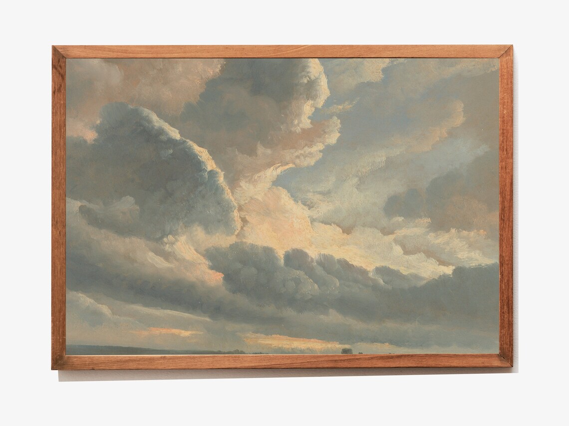 Clouds At Sunset Vintage Sky Landscape Art Print - Image 3