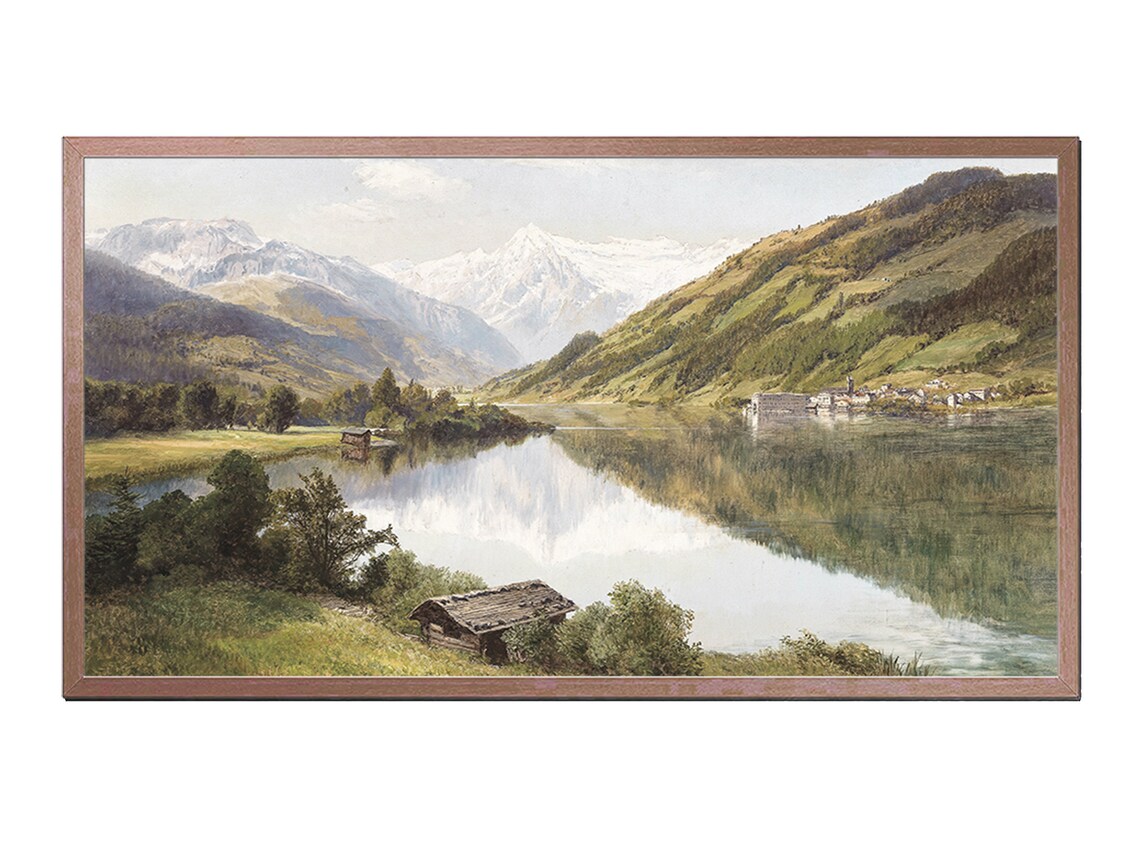 Vintage Landscape Paintings, Frame TV Art Print