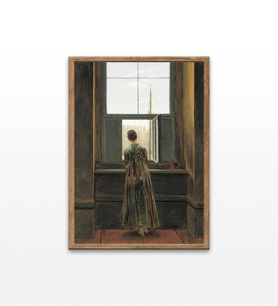 Caspar David Friedrich Woman At The Window Romanticism Oil Painting Poster