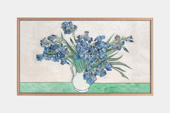 Van Gogh Still Life Vase With Irises Vintage Art Print