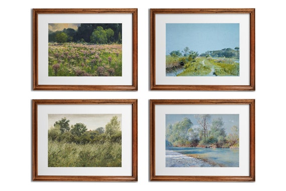 Lake House Wall Art Landscape Paintings Gallery Set Gallery Wall Prints Rustic Country Home Decor Prints