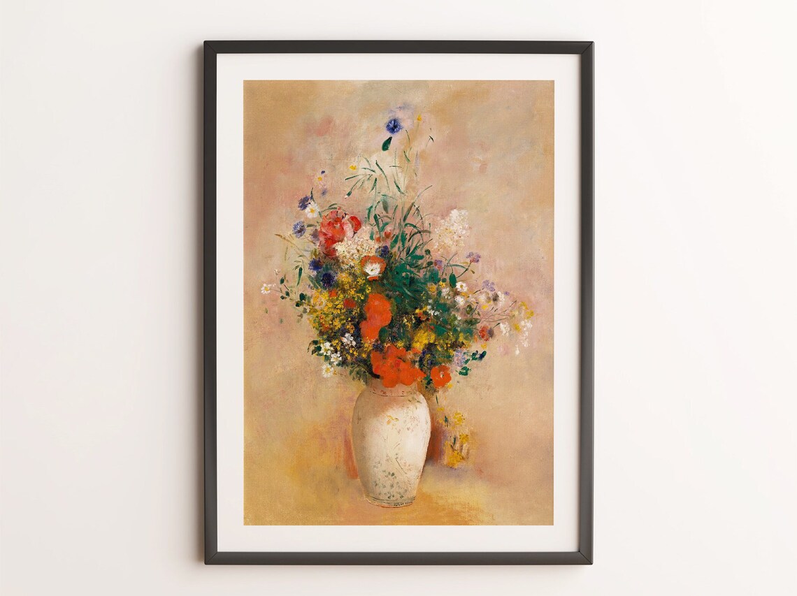 Vase Of Flowers French Vintage Floral Art Print - Image 4