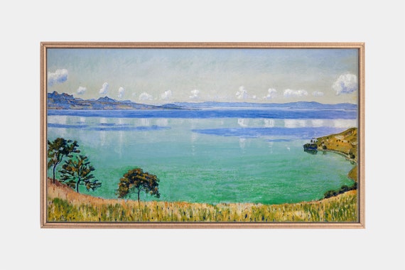 Frame Tv Art Paintings Of Lake Geneva Vintage Landscape Art Art For Tv Frame Instant