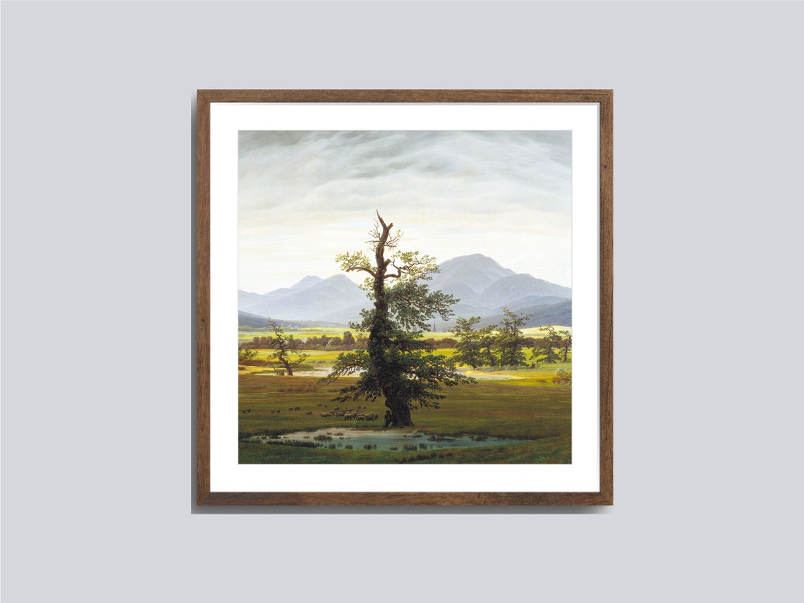 Caspar David Friedrich The Solitary Tree Romantic Landscape Art Poster