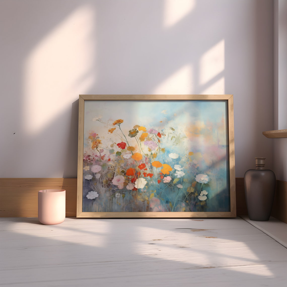 Abstract Colorful Wildflower Field Impressionist Summer Meadow Poster - Image 2