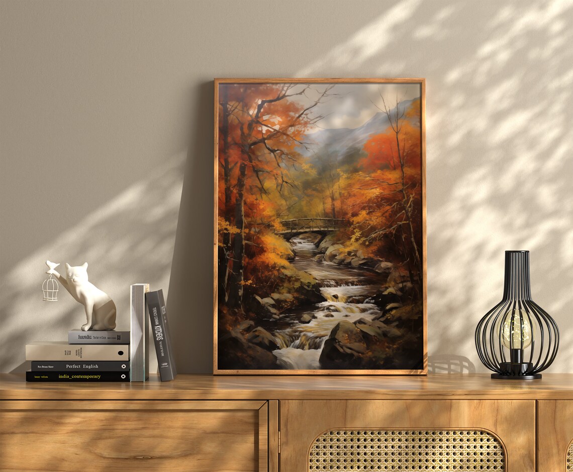 Rustic Fall Landscape Moody Farmhouse Wall Art Print - Image 3