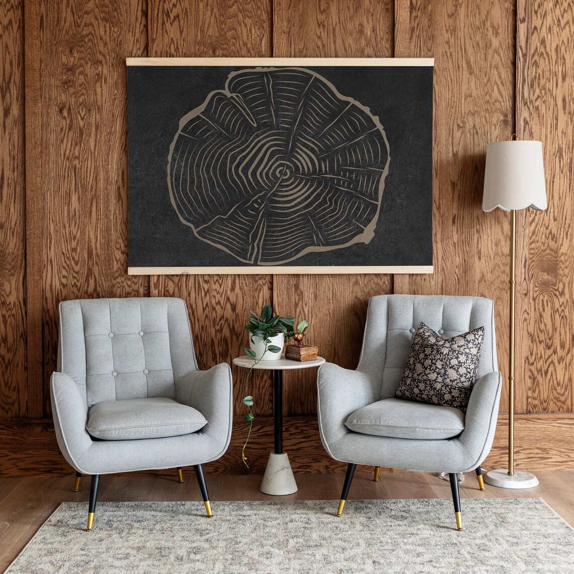 Tree Ring Art, Modern Living Room Decor - Image 3