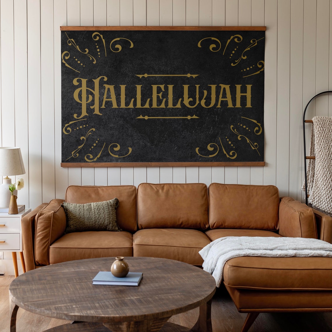 Gold Hallelujah Black Vintage Gospel Typography Quote Poster - Image 3