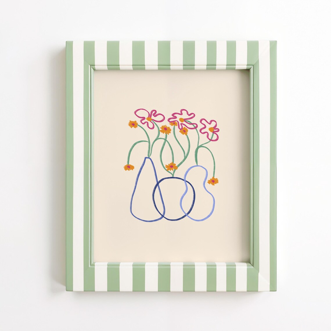 Hand-Drawn Floral Minimalist Bouquet, Dorm Room Decor