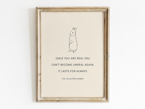 Velveteen Rabbit Real Love Nursery Quote Children's Book Poster