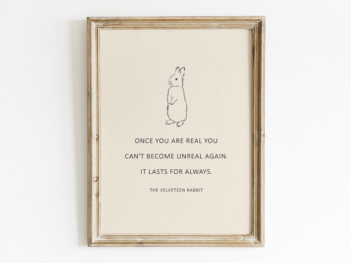 Velveteen Rabbit Real Love Nursery Quote Children's Book Poster