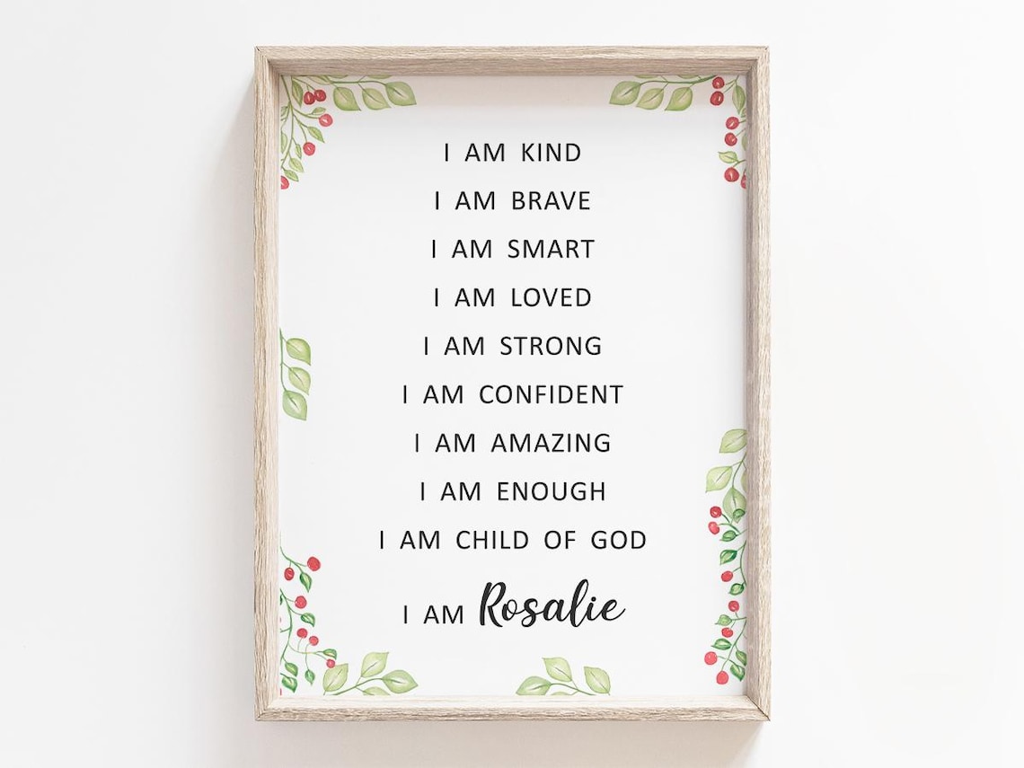 Personalized I Am Positive Affirmation Christian Scripture