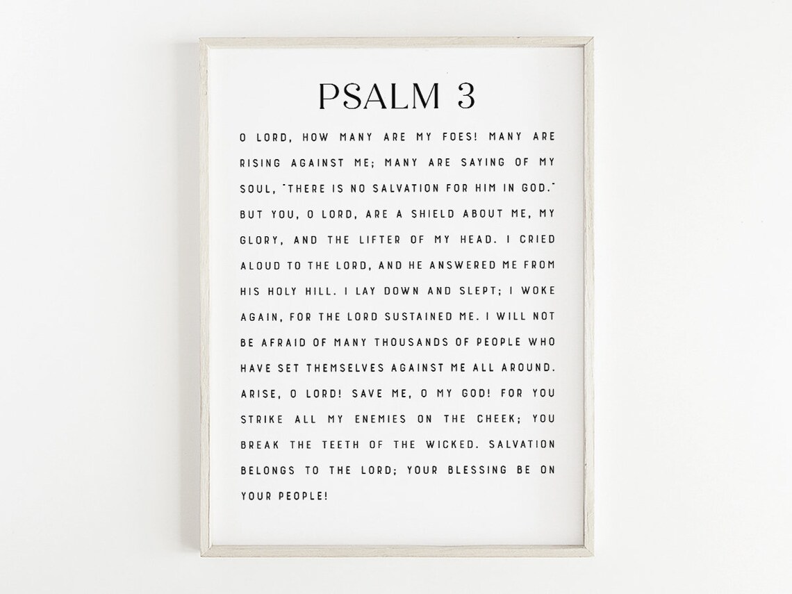 Psalm 3 Bible Verse, Minimalist Scripture Quote