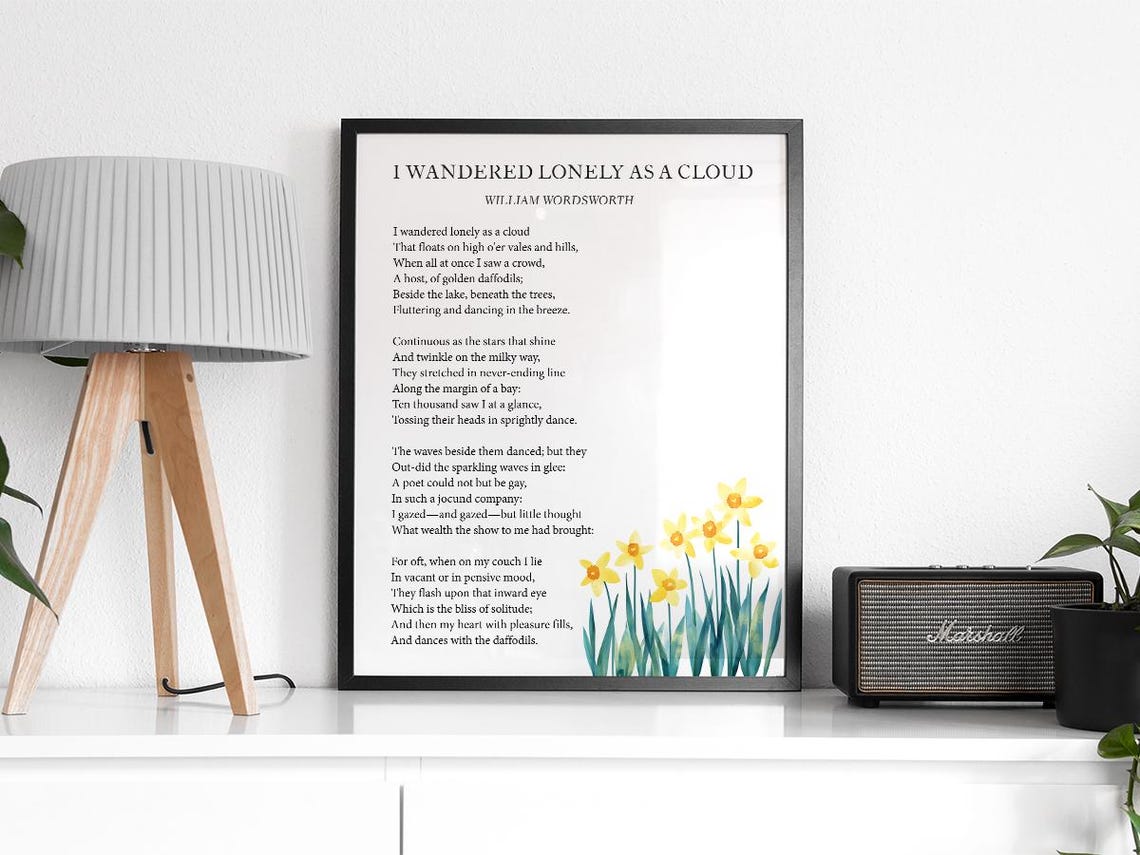 I Wandered Lonely As A Cloud Poem, Art Print - Image 2