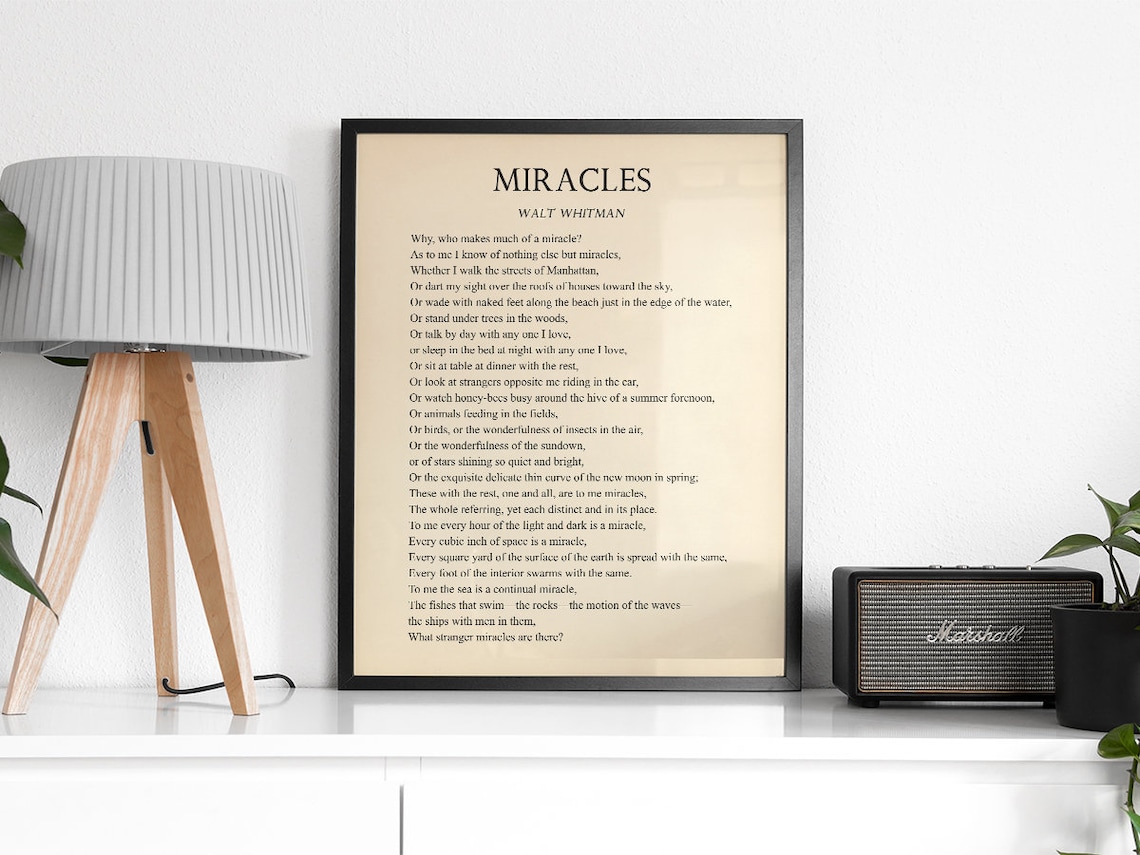Miracles Walt Whitman Vintage Poetry Typography Art Print - Image 2