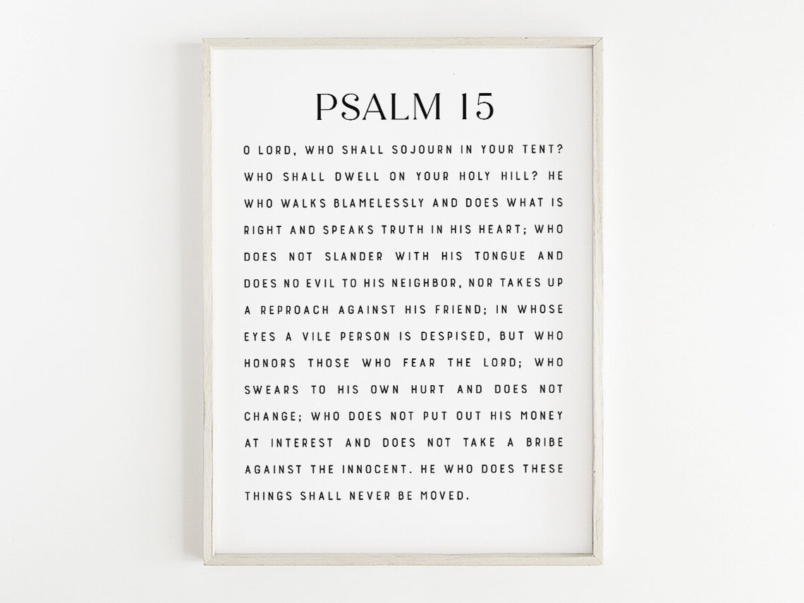 Psalm 15 Bible Verse, Wisdom Quote