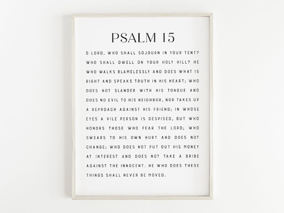 Psalm 15 Bible Verse, Wisdom Quote