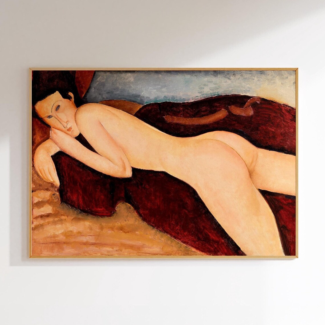Modigliani Style Reclining Nude Classic Oil Painting Wall Art