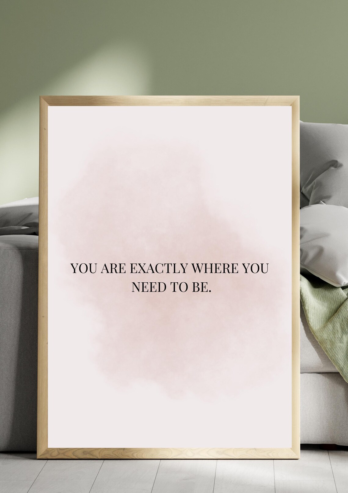 You Are Exactly Where You Need To Be Blush Watercolor Quote Poster - Image 3
