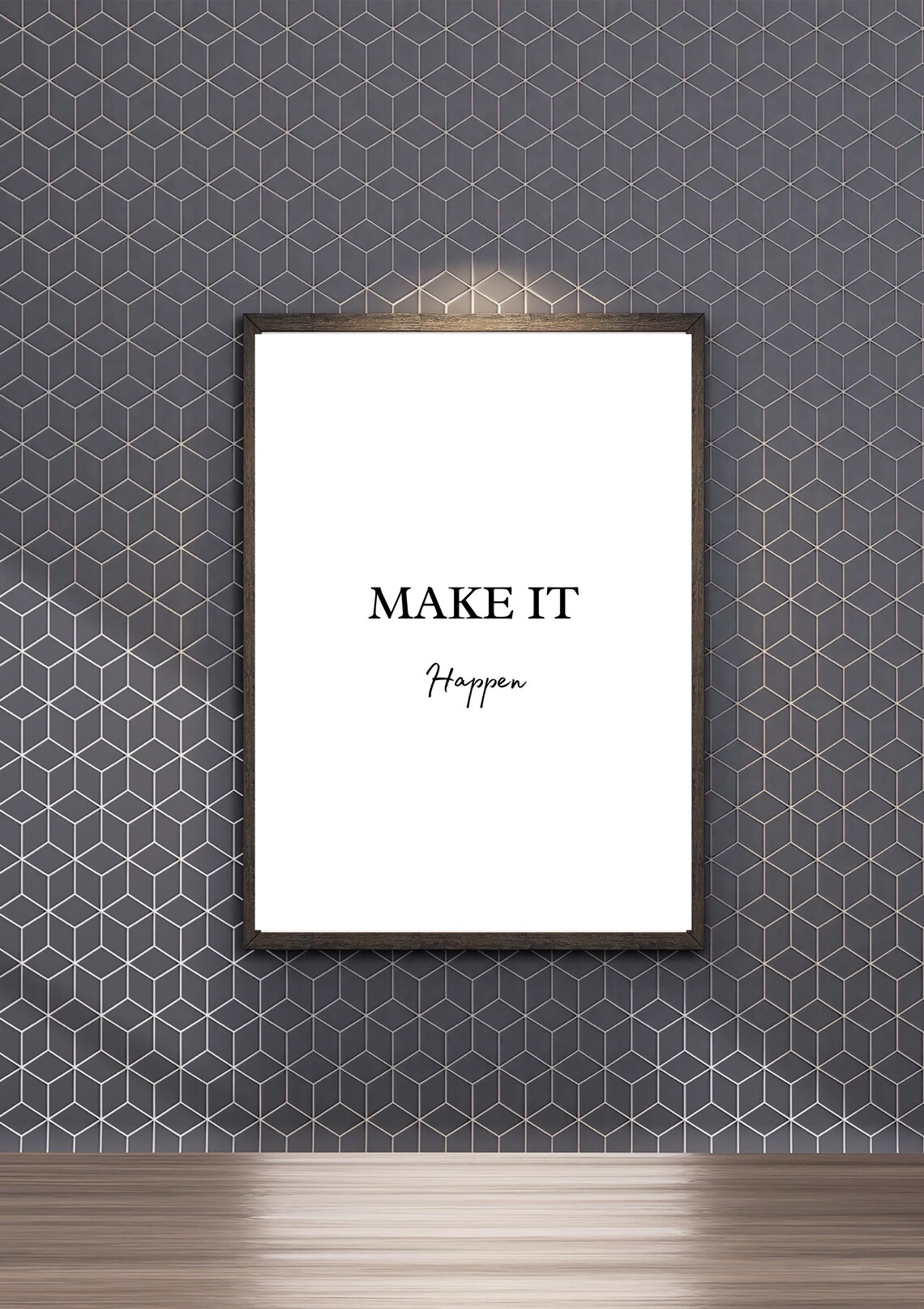 Make It Happen Black Typography Minimalist Modern Quote Poster - Image 3