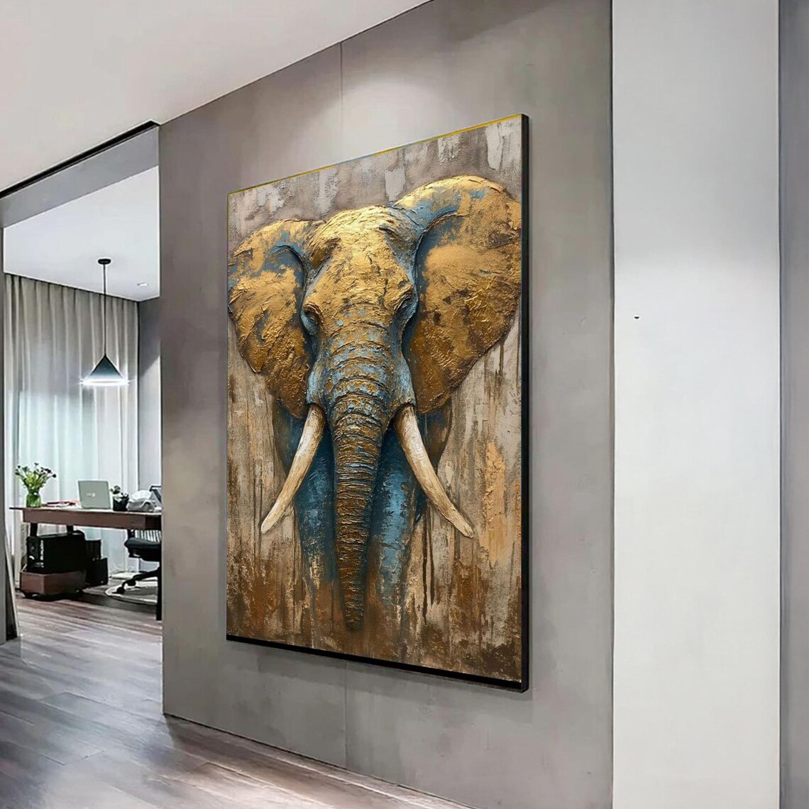 Majestic Elephant Animal Portrait, Safari Art Print