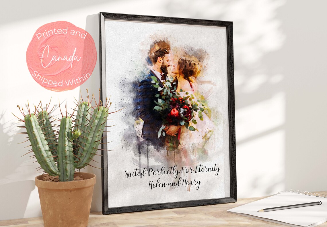 Personalised Couple Portrait Watercolor Art Print