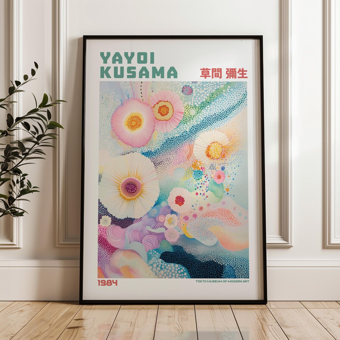 Yayoi Kusama 1984 Pastel Floral Dots Museum Exhibition Poster
