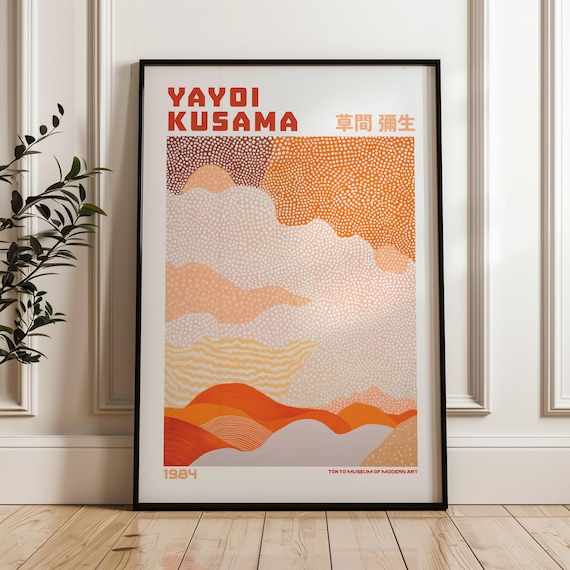 Yayoi Kusama Orange Dot Waves 1984 Tokyo Museum Modern Art Poster