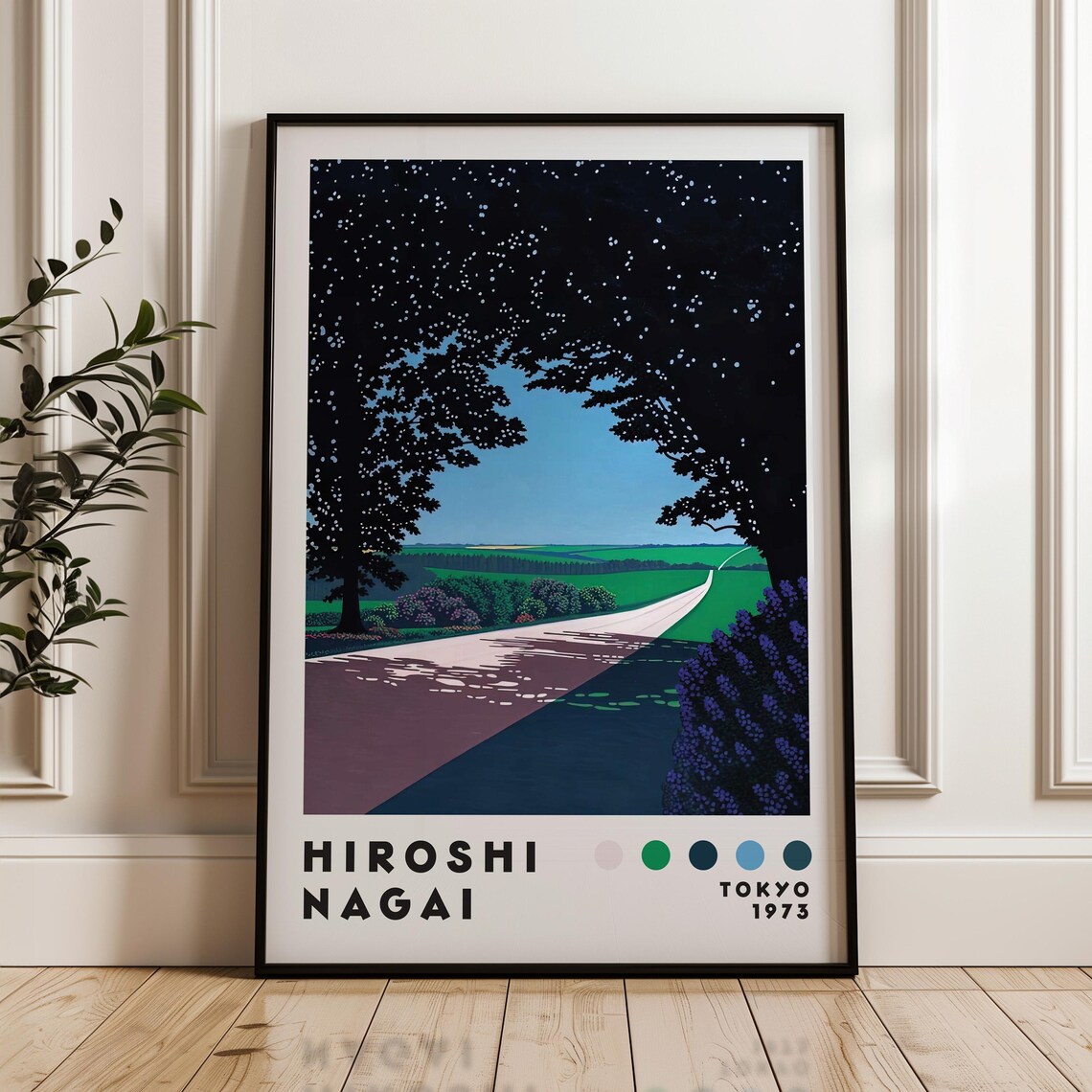 Tokyo 1973 Country Road through Green Fields Hiroshi Nagai Poster