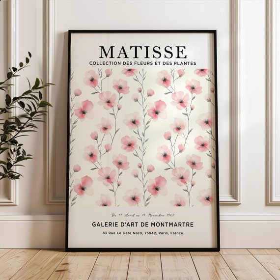 Henri Matisse Art Print Flower Poster Market Pink Plant Botanical