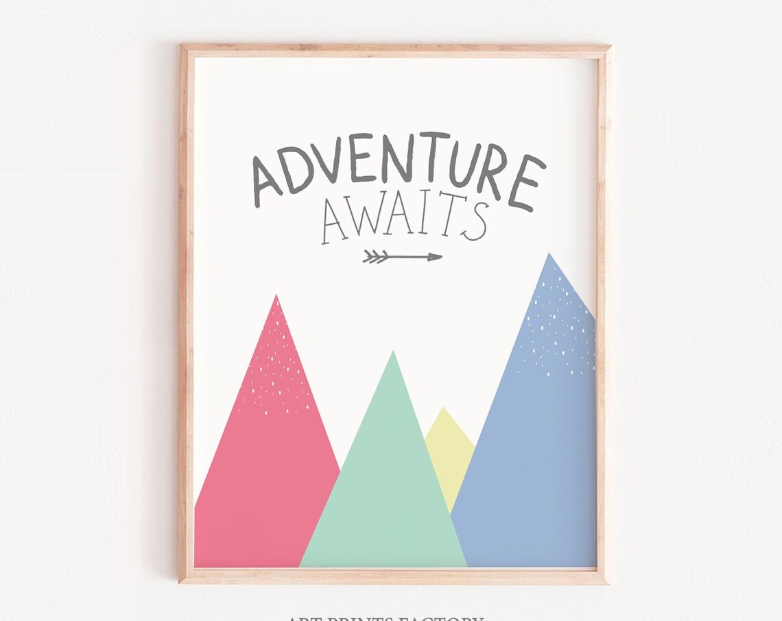 Adventure Awaits Girls Poster Print