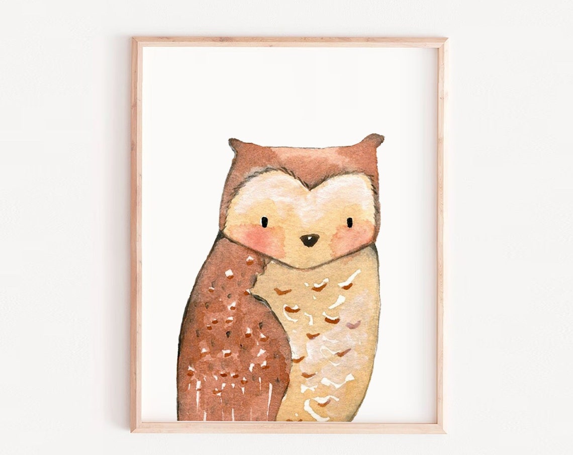 Owl Nursery Art Print, Kids Room Decor