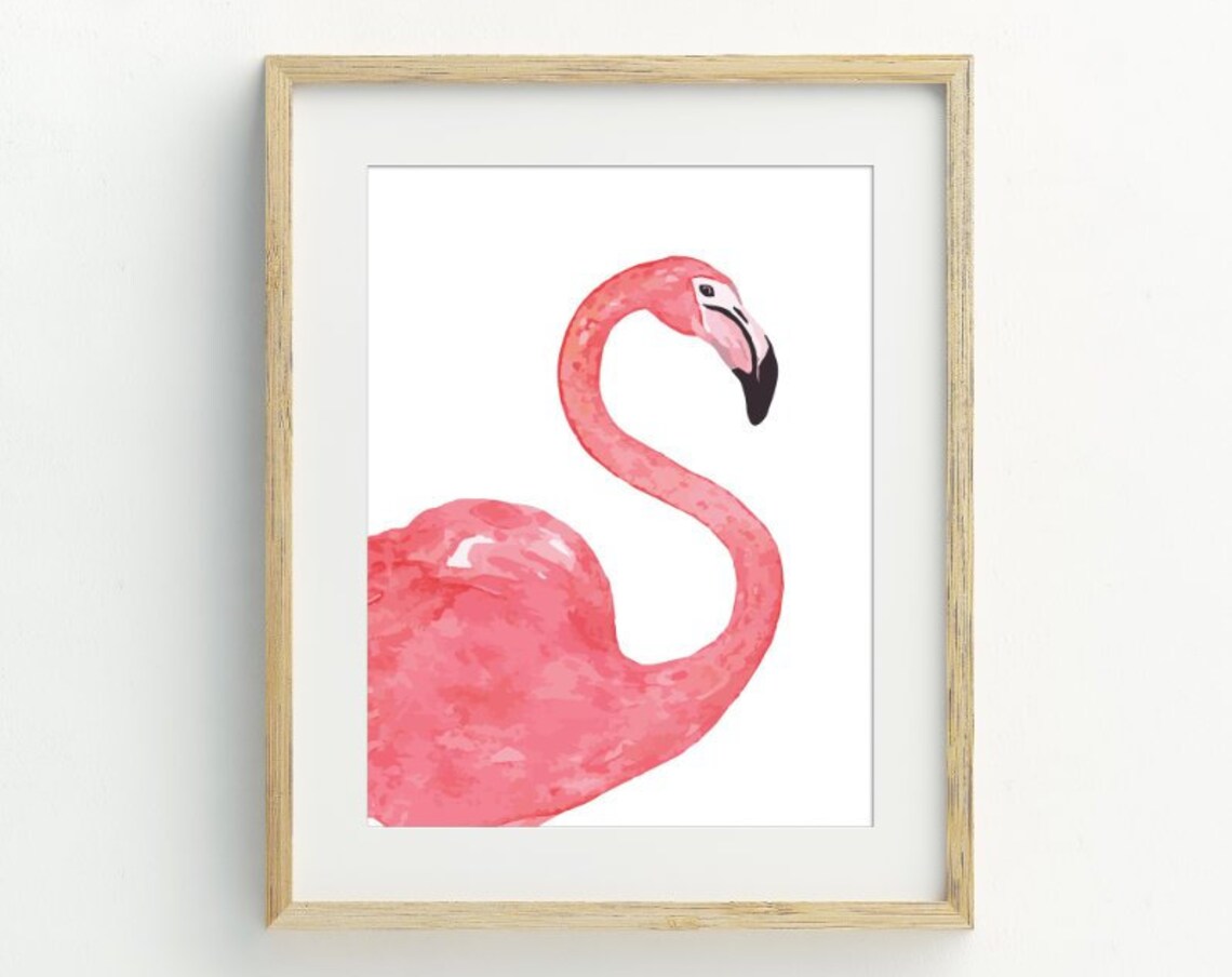 Minimalist Flamingo Bird Wall Art Poster