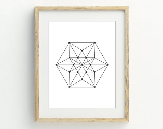 Geometric Print Black And White Minimalist Wall Decor Instant Art Contemporary Wall Decor 5x7 8x10 11x14