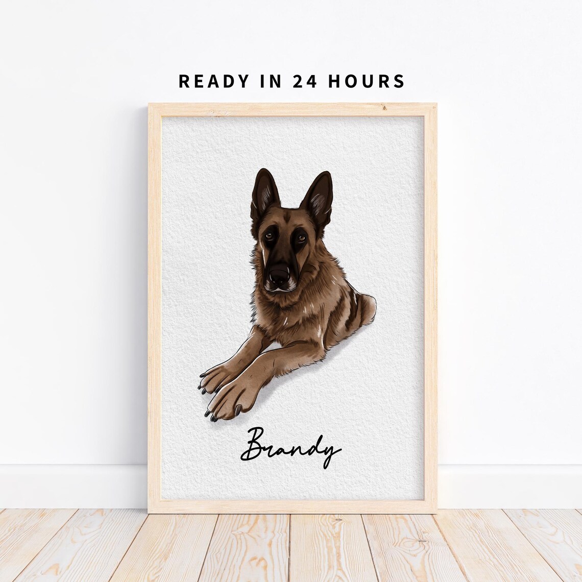 Custom Watercolor Pet Portrait, Minimal Gift Art