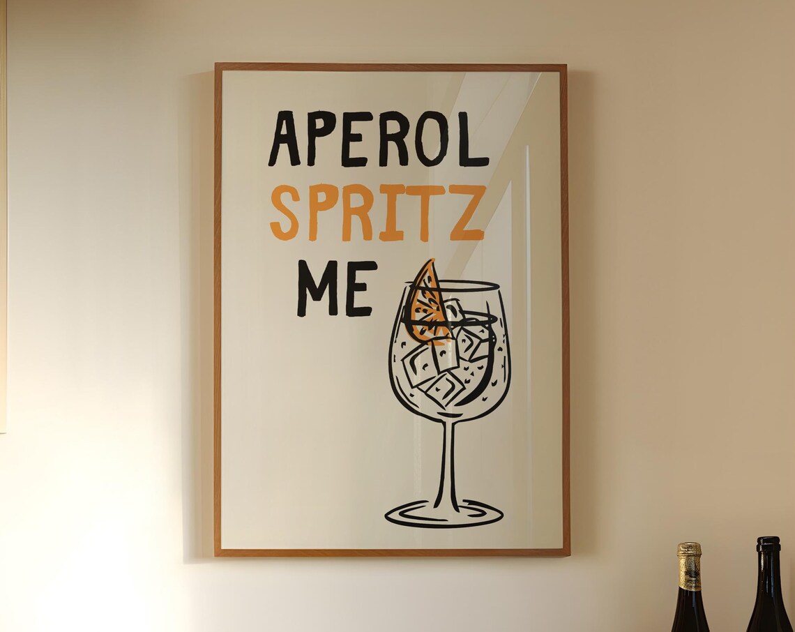 Aperol Spritz Me Orange Cocktail Glass Trendy Italian Poster