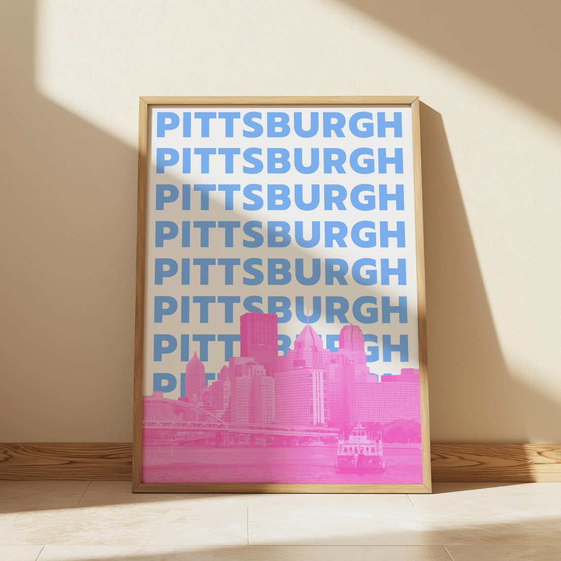 Pittsburgh Print, Preppy Pennsylvania Skyline Art Print