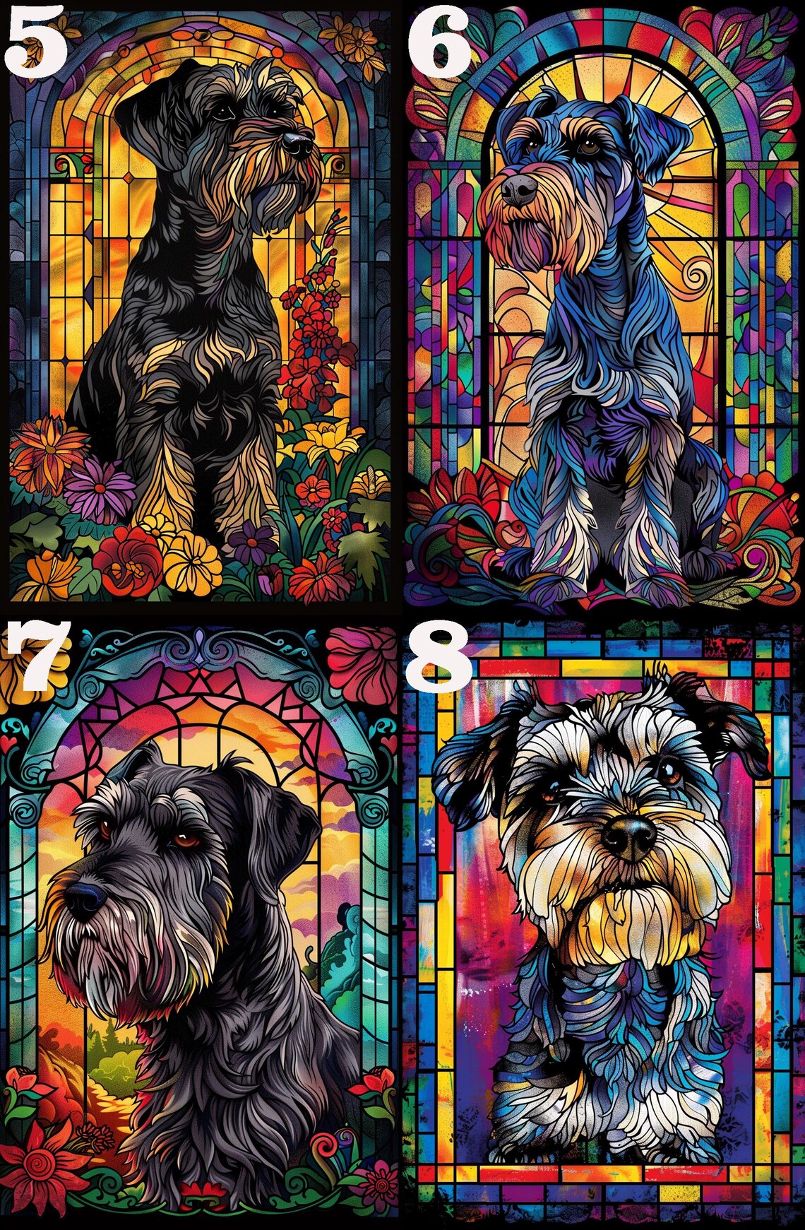 Schnauzer Stained Glass Jigsaw Puzzle Art Print - Image 4