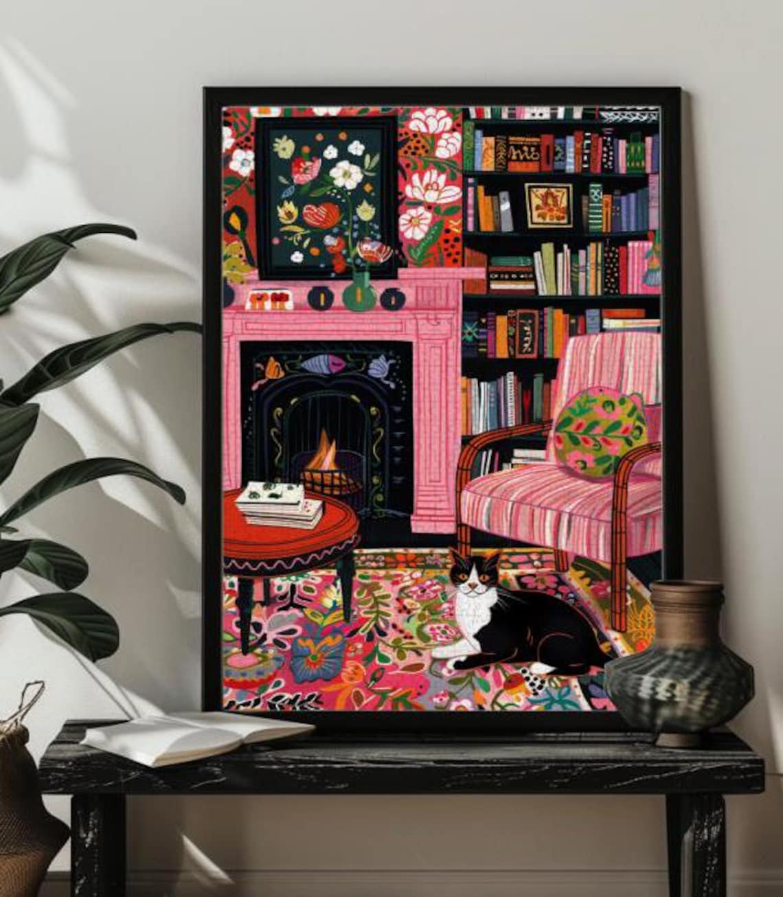 Whimsical Cat Jigsaw Puzzle Wall Art Print - Image 2