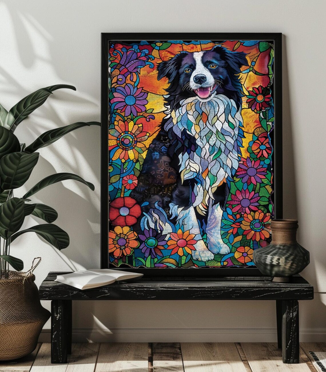 Stained Glass Border Collie Dog Lover Art Print - Image 3