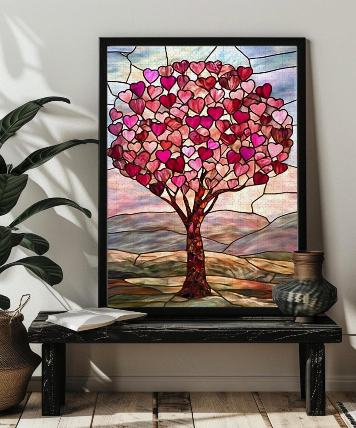 Valentine Love Heart Tree Art Print, Gift for Her - Image 4