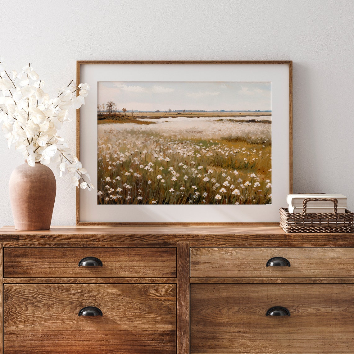 Vintage Wildflower Field Wall Art Field Of Flowers Art Flowers Wall Art Floral Painting Landscape Oil Painting - Image 4