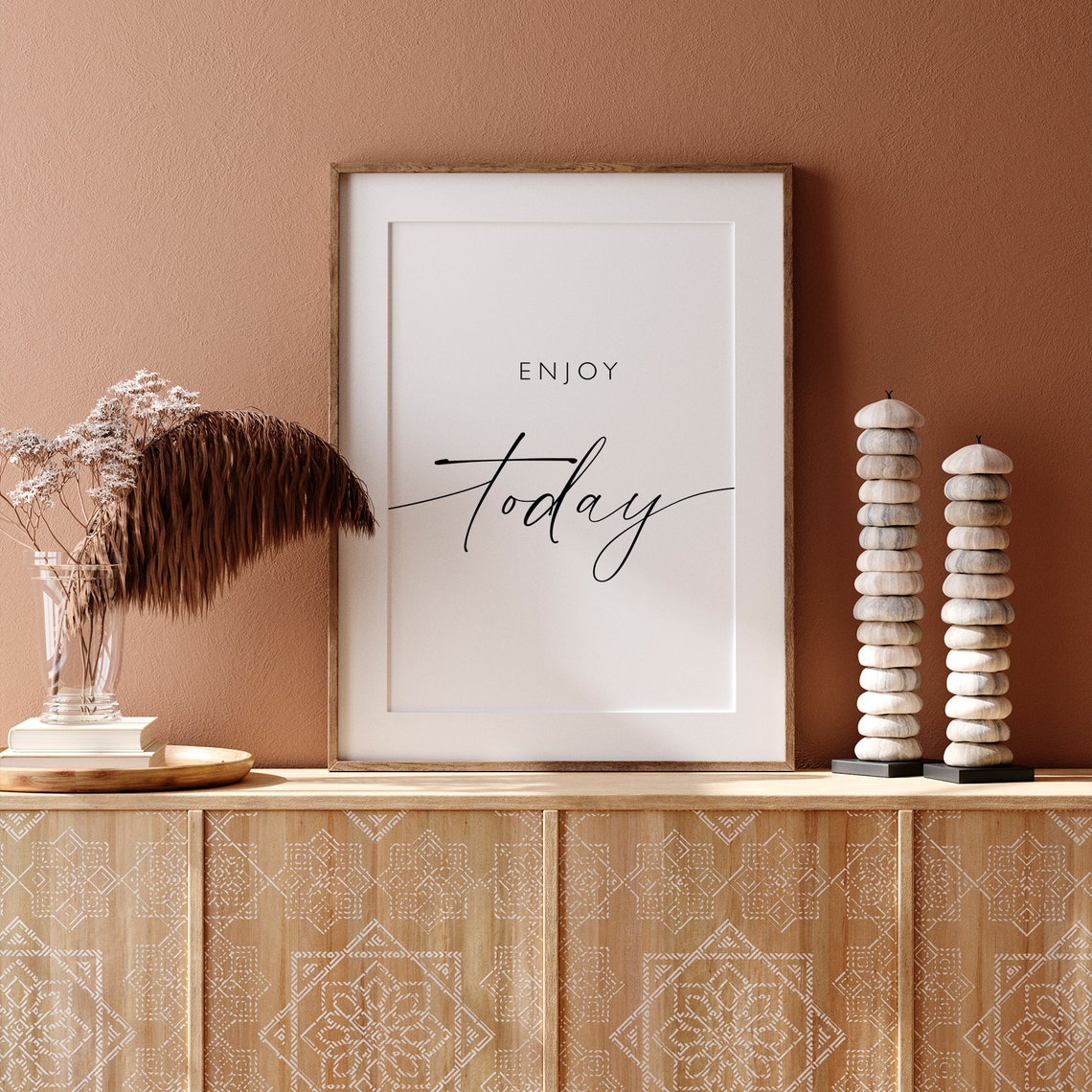 Enjoy Today Script Typography Minimalist Inspirational Quote Poster - Image 4