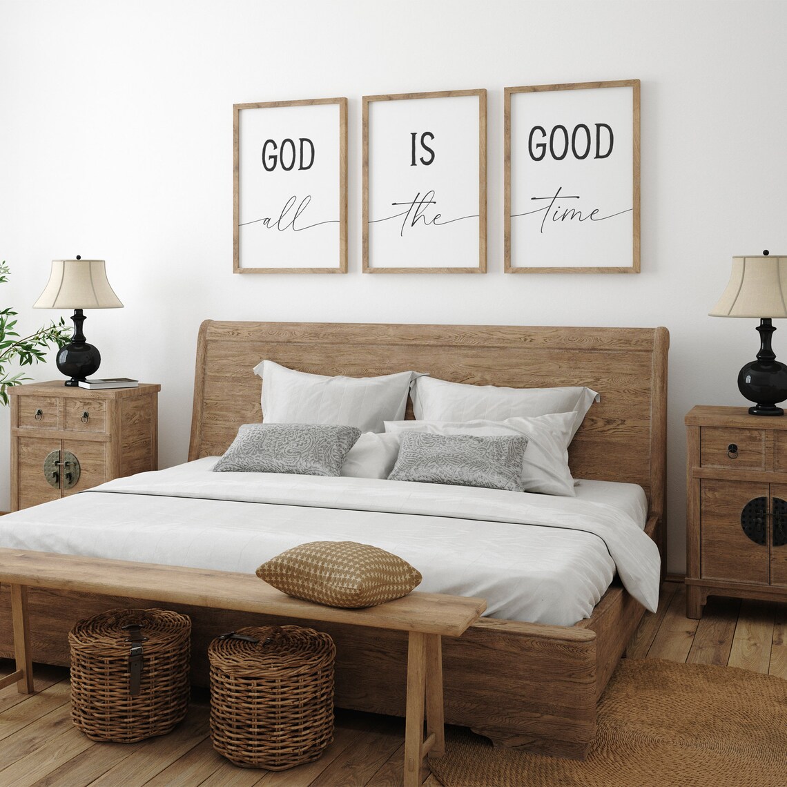 God Is Good All The Time Trio Minimalist Christian Typography Quote Poster - Image 6