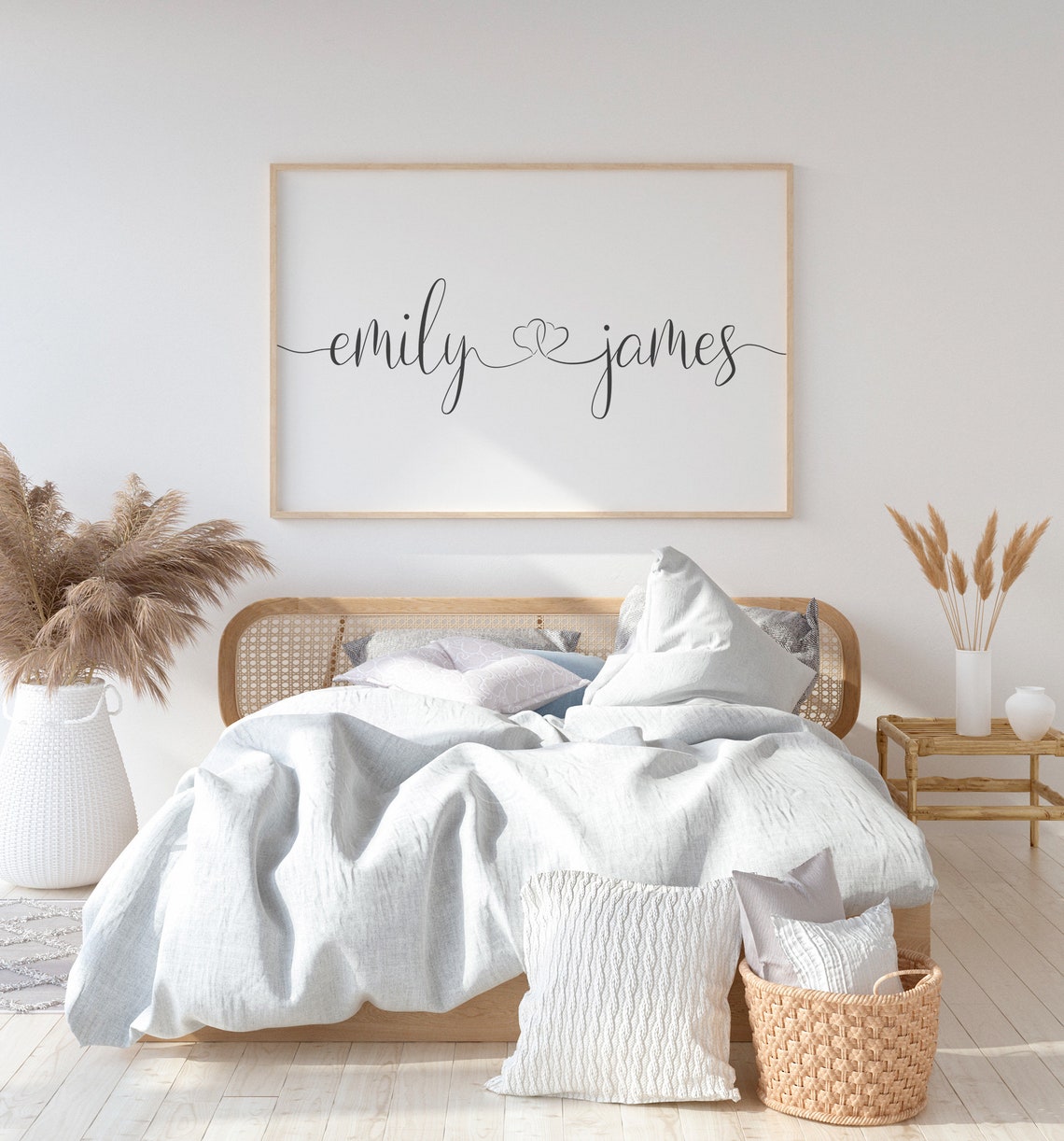 Couple Names Script Calligraphy Heart Wedding Anniversary Poster - Image 3